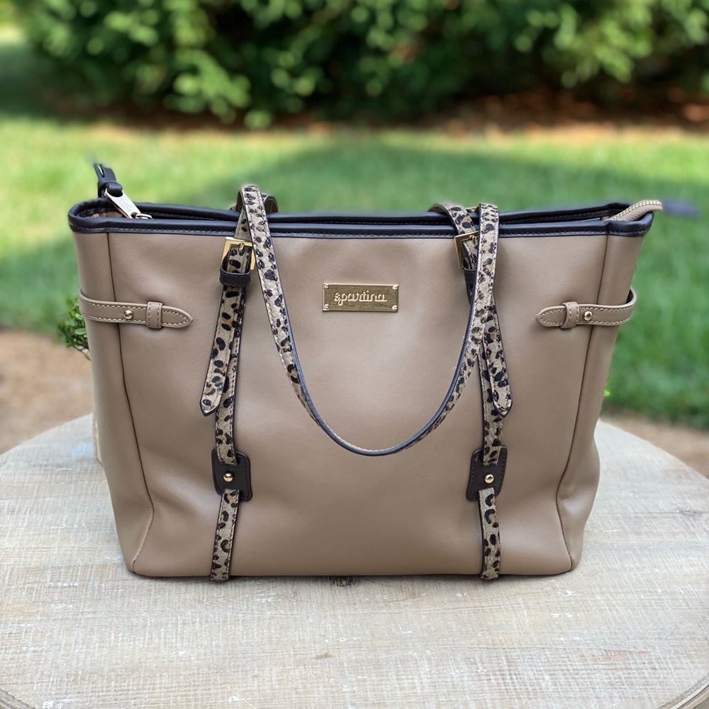 Spartina Leopard Strap Calf hair Tote